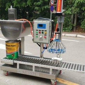 雙頭稱(chēng)重式灌裝機(jī) 19升香蕉水灌裝機(jī)