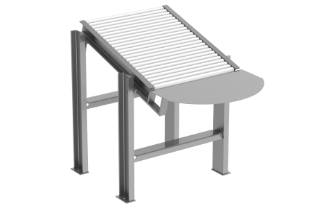 Gravity Roller Accumulation Conveyor & Hip Palletizing Station