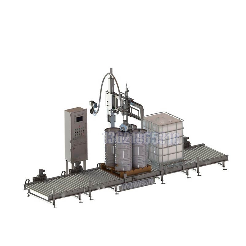 1000L-IBC噸桶老干媽醬料壓蓋機_半自動稱重壓蓋機灌裝生產線