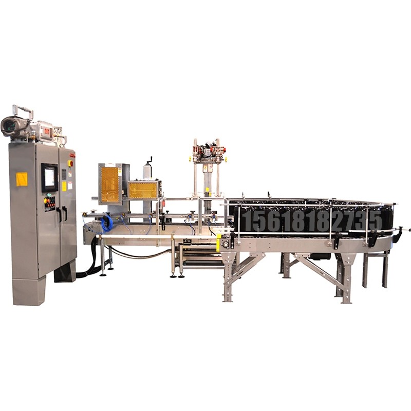 2頭在線自動凈重底部灌裝封口機